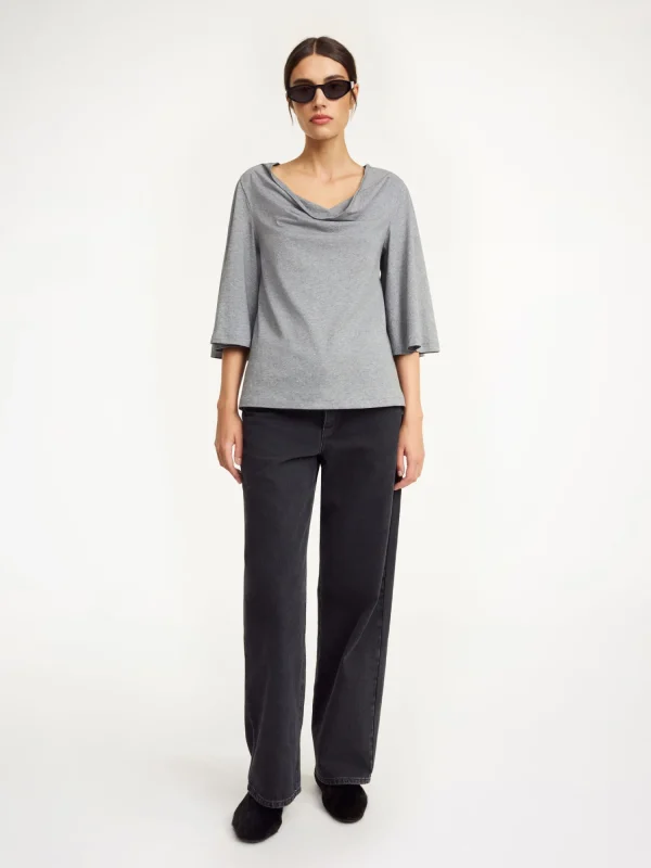 Tops & Blusen^By Malene Birger Bryar T-Shirt aus Biobaumwolle GreyMelange