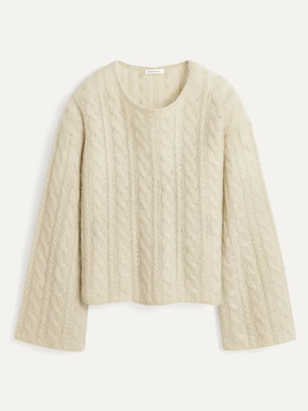 Strickmode^By Malene Birger Cierra Zopfstrickpullover OysterGray