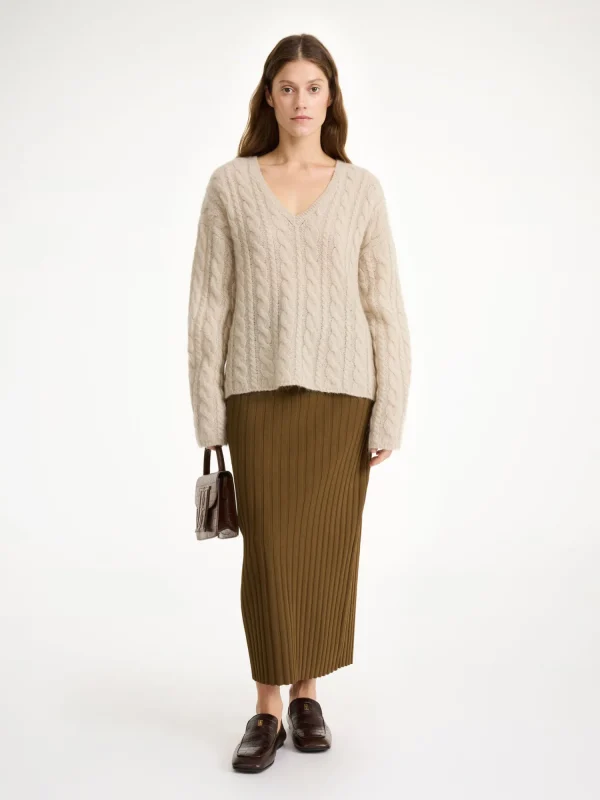 Strickmode^By Malene Birger Cimone Zopfstrickpullover OysterGray