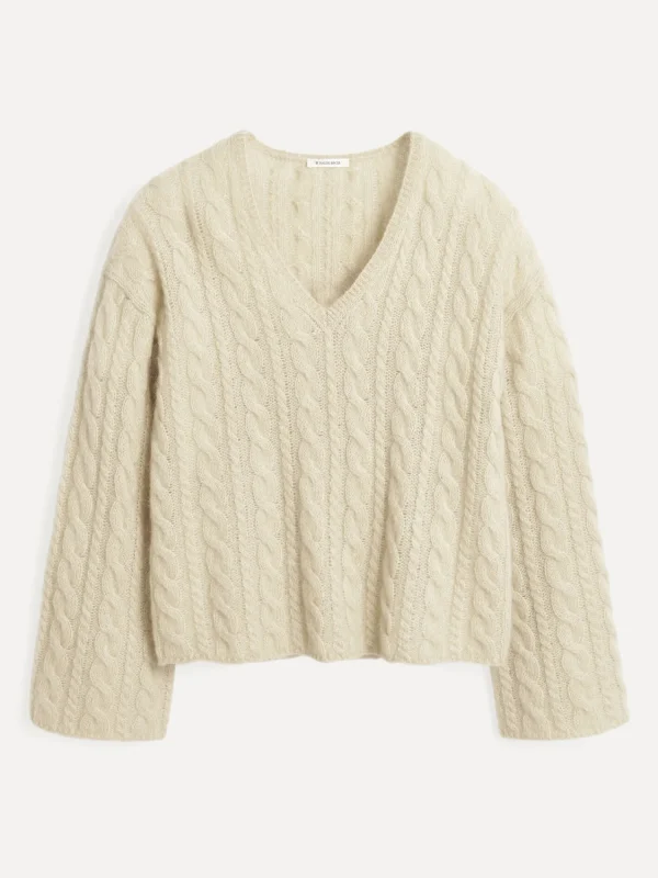 Strickmode^By Malene Birger Cimone Zopfstrickpullover OysterGray