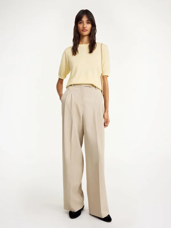 Hosen^By Malene Birger Cymbaria High-Waist-Hose BeigeMelange