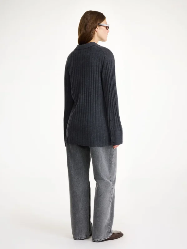 Strickmode^By Malene Birger Delphine Merinowoll-Pullover Jetgrey