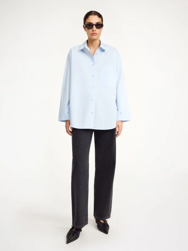 Hemden^By Malene Birger Derris Hemdbluse aus Biobaumwolle PeriwinkleBlue