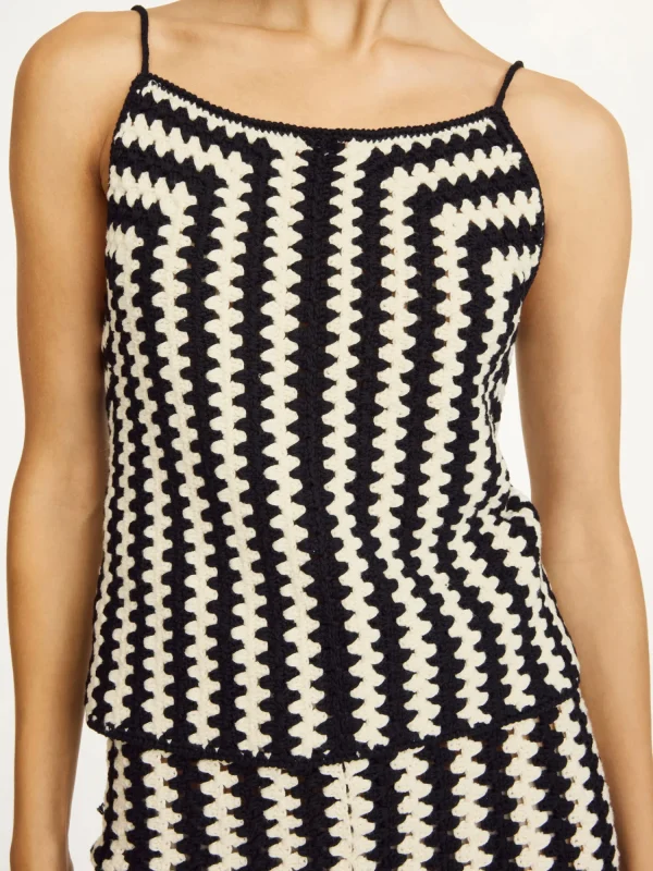 Tops & Blusen | Strickmode^By Malene Birger Doria Top aus Bio-Baumwolle CrochetBlack&White