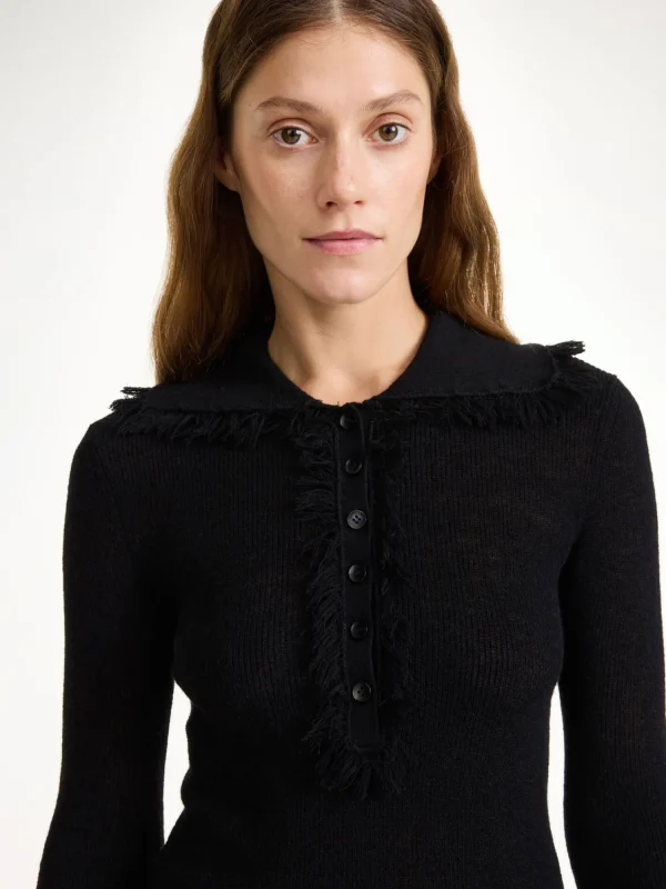 Strickmode^By Malene Birger Dreele Pullover aus Wollmischung Black