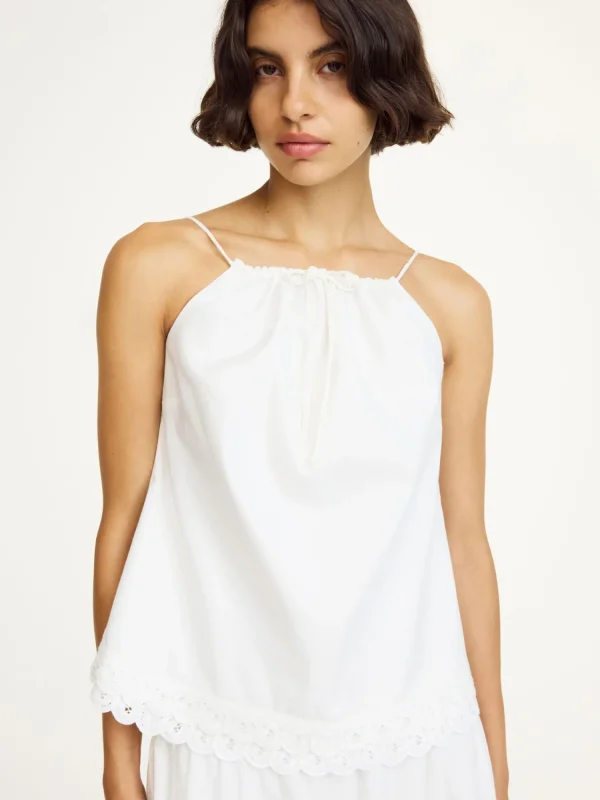 Tops & Blusen^By Malene Birger Elle Top aus Bio-Baumwolle SoftWhite