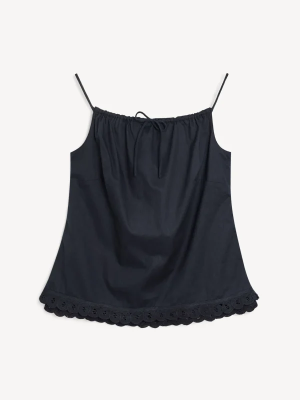 Tops & Blusen^By Malene Birger Elle Top aus Bio-Baumwolle Black