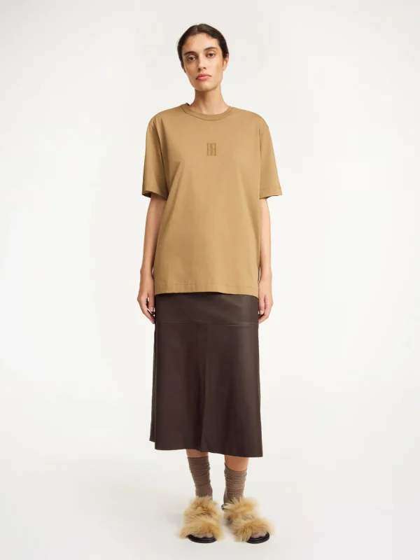 Tops & Blusen^By Malene Birger Fayeh T-Shirt aus Bio-Baumwolle LightBrown