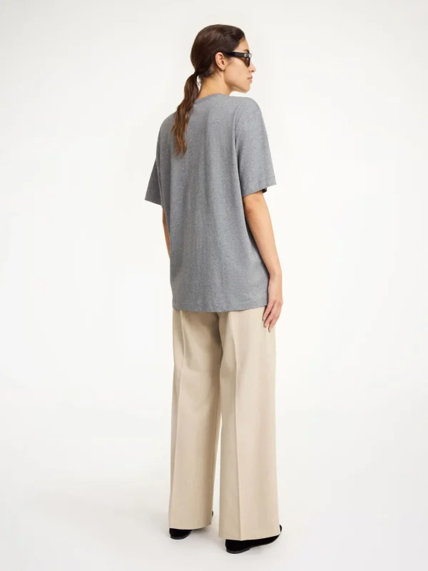 Tops & Blusen^By Malene Birger Fayeh T-Shirt aus Bio-Baumwolle GreyMelange