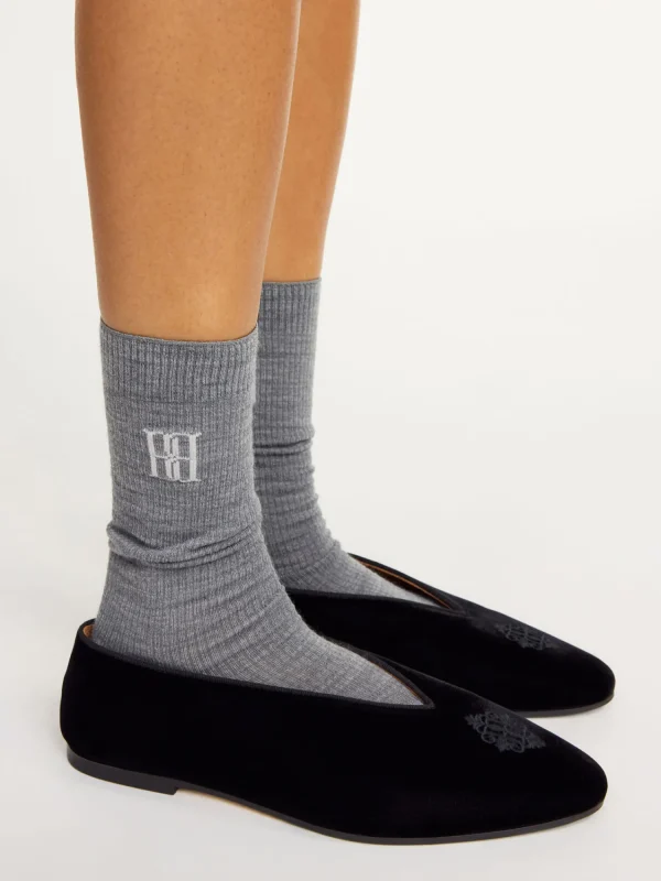 Weitere Accessoires^By Malene Birger Leiano Socken GreyMelange