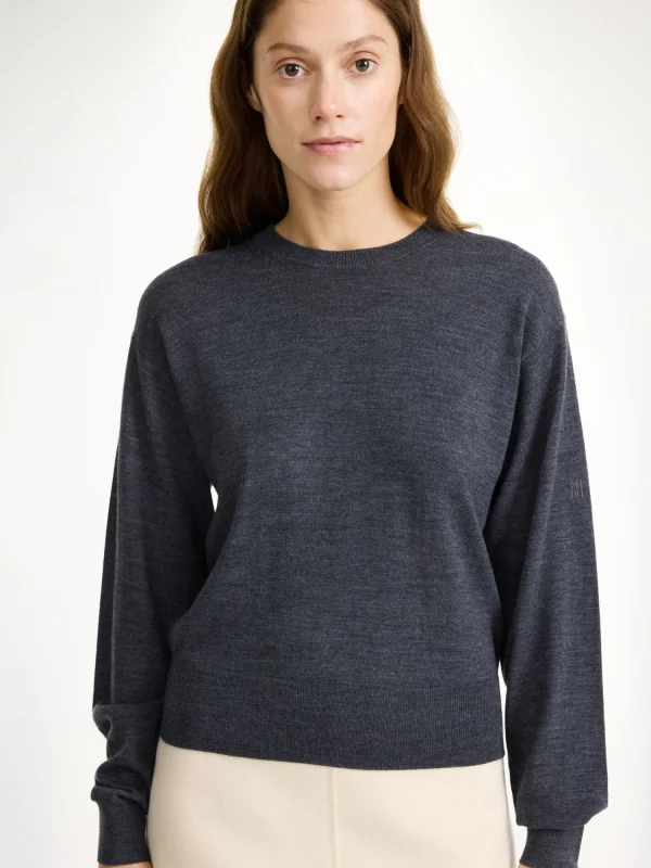 Strickmode^By Malene Birger Mantea Pullover aus Merinowolle Jetgrey