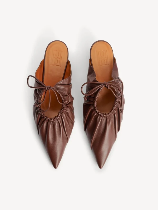 Schuhe^By Malene Birger Masey Mules aus Leder DarkMahogany