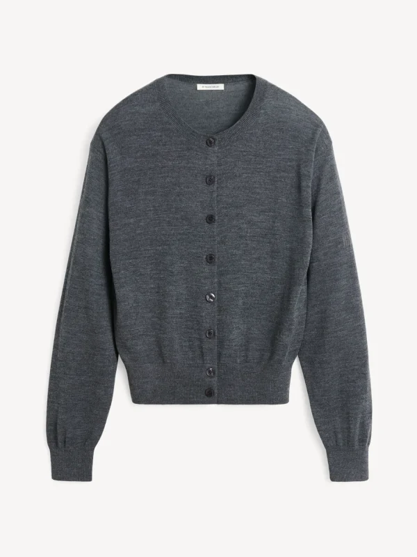 Strickmode^By Malene Birger Montie Cardigan aus Merinowolle Jetgrey