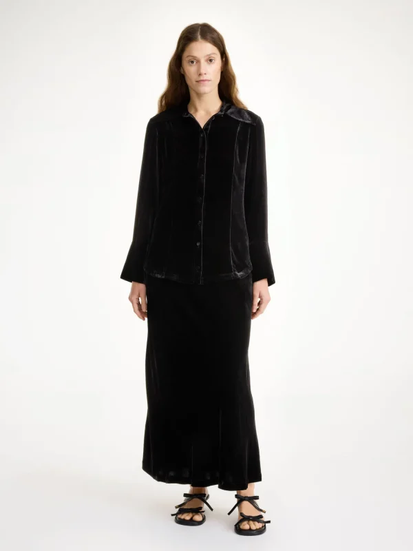 Hemden^By Malene Birger Rosiannas Samtbluse Black