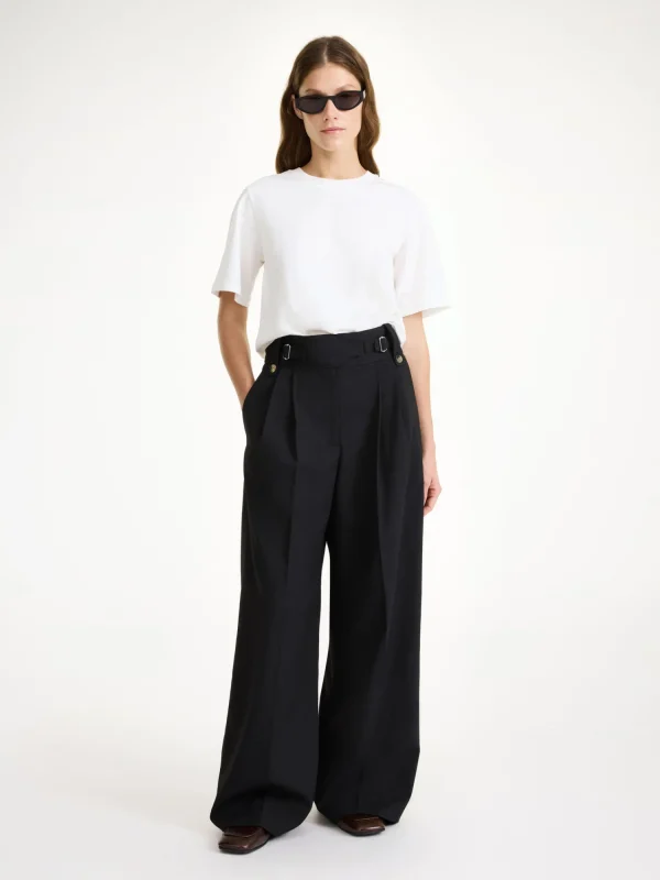 Hosen^By Malene Birger Taal High-Waist Bügelfaltenhose Black