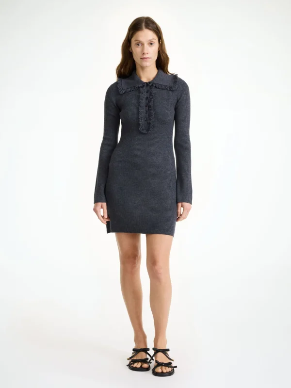 Kleider | Strickmode^By Malene Birger Tonai Merino-Wollkleid Jetgrey