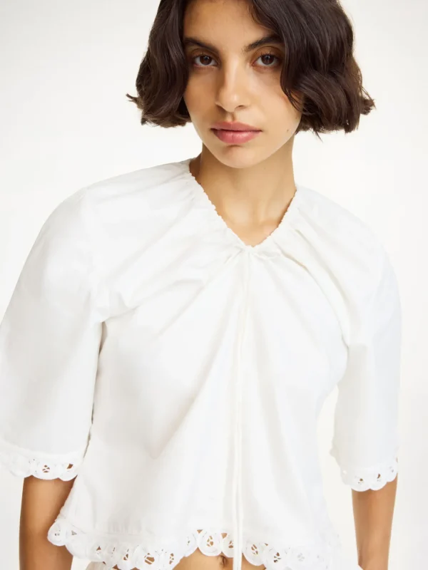 Tops & Blusen^By Malene Birger Ulrikke Top aus Bio-Baumwolle SoftWhite